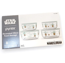 Pyrex 8 Piece Glass Food Storage Container Set The Mandalorian Child Baby Yoda