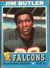 1971 Topps Football Card No. 2 Jim Butler Atlanta Falcons Running Back N.F.C.