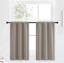 RYB HOME Bathroom Window Curtains - Blackout Curtains Small Window Short Drapes