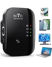 WiFi Range Extender Internet Booster Network Router Wireless Signal Repeater Blk
