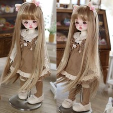 Handmade Wig Long Bangs High Temperatura Straight Blonde Hair for 1/6 BJD Doll