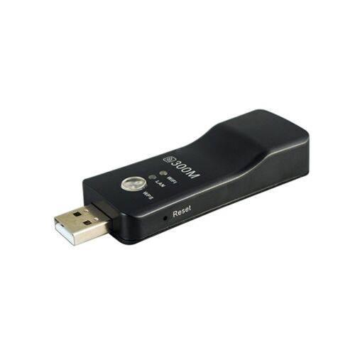 USB TV WiFi Dongle Adapter 300Mbps Universal Wireless Receiver Network Card RJ45 - Afbeelding 1 van 2