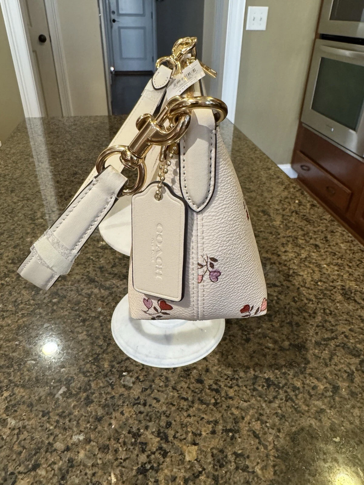 Borsa a tracolla Coach Charlotte con stampa CUORE CX581 Nuova con etichette