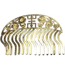 1928 Filigree Hair Comb Gold Tone