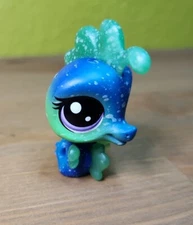Littlest Pet Shop Seahorse Cosmic Galaxy Milky Wa Blue Green Marine Sea Life LPS