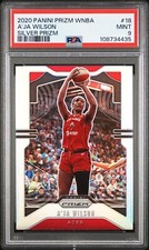 2020 PANINI PRIZM WNBA #18 A'JA WILSON SILVER PRIZM PSA 9 MINT