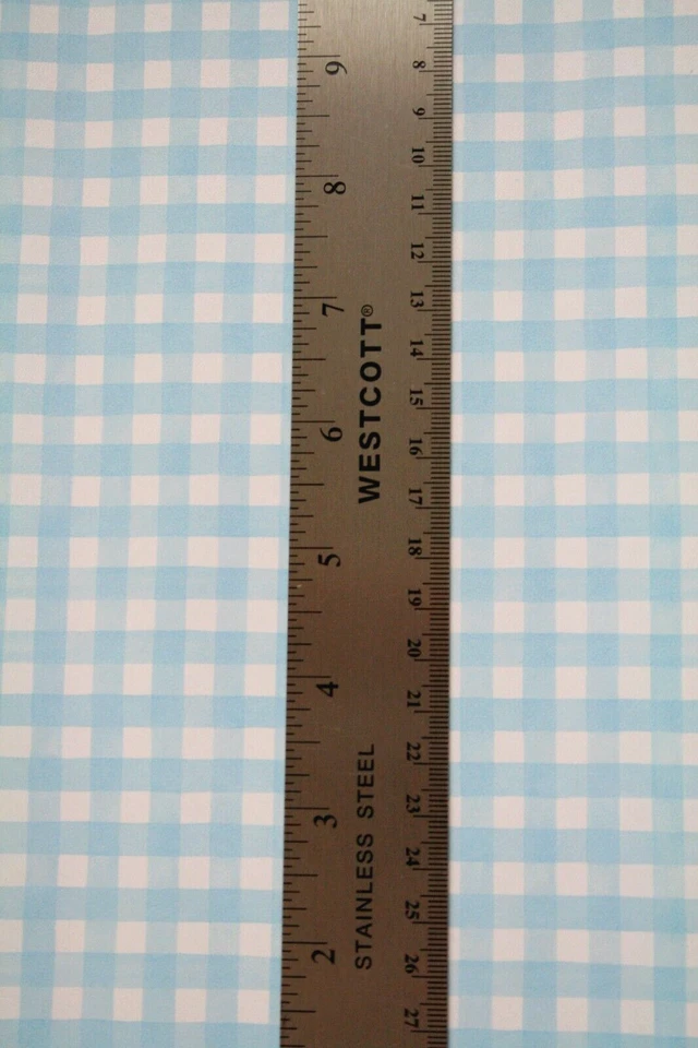 Papel pintado pastel azul cielo y blanco pequeño a cuadros doble rollo Brewster Cottagecore Foto 4 de 4