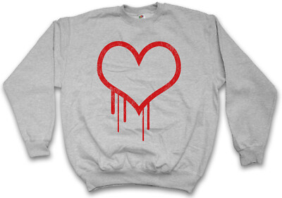 BLEEDING HEART I SWEATSHIRT PULLOVER Hearts bloody Valentine Splatter Tattoo