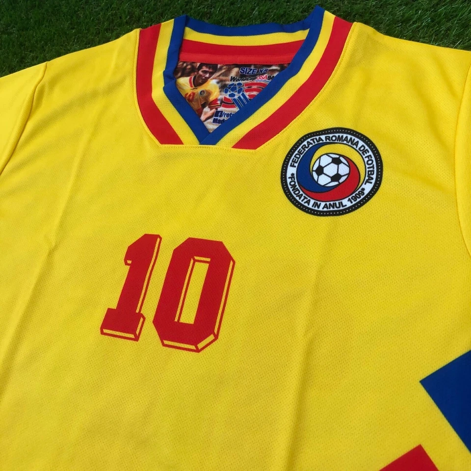 Rumania, Rumania - Camisa Réplica de Fútbol Retro, 1994 Hagi (Tallaje Americano) Foto 2 de 4
