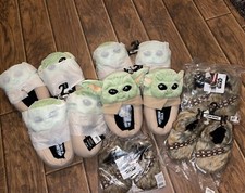 Star Wars Baby Yoda The Mandalorian  Chewbacca Kids Slippers NWT Bundle