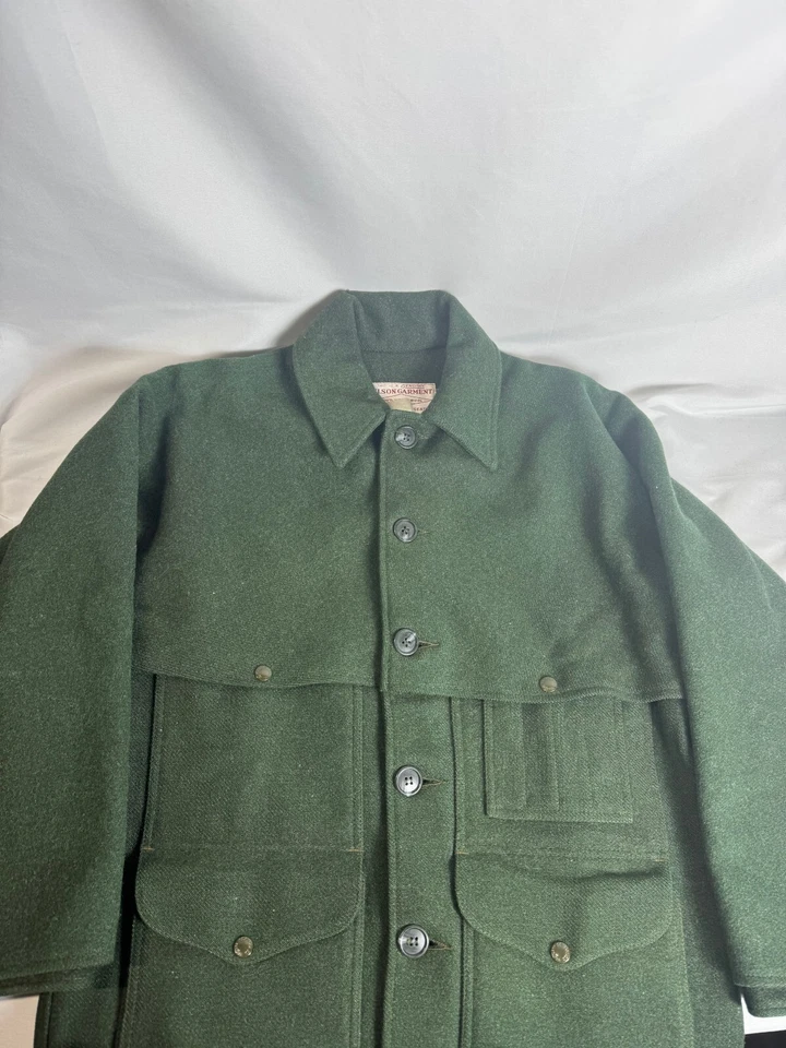 Chaqueta de Lana Filson Double Mackinaw Cruiser Verde Talla 40 Hecha en EE. UU. De Colección Foto 4 de 4