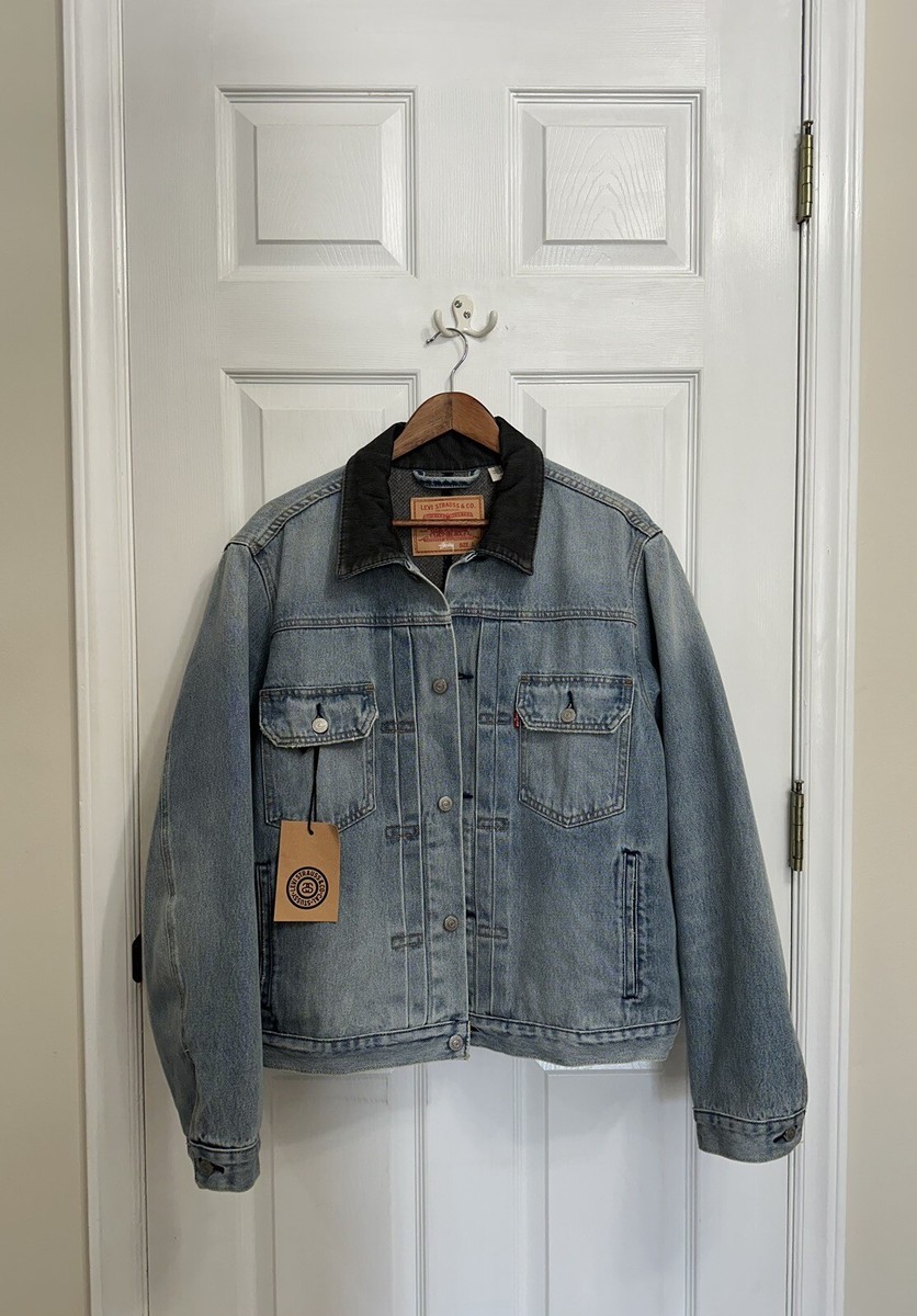 Size L Stussy X Levi's Embossed Indigo Trucker Jacket | eBay Size L Stussy X Levi's Embossed Indigo Trucker Jacket | eBay