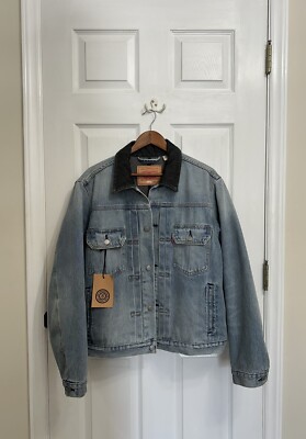 ジャケット・アウター STUSSY Levis Embossed Trucker Jacket M Stussy x Levi's Embossed Trucker Jacket 'Indigo' — Kick Game