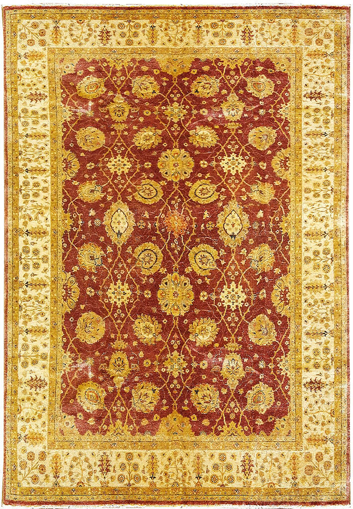 8x10' Chobi Peshawar Zigler Rug Mauve rust vegetable Dye