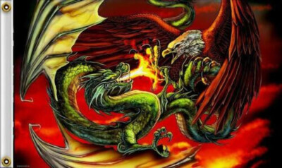 Eagle & Dragon Motorcycle Flag Biker Flag Polyester 3x5 Feet 100D JC