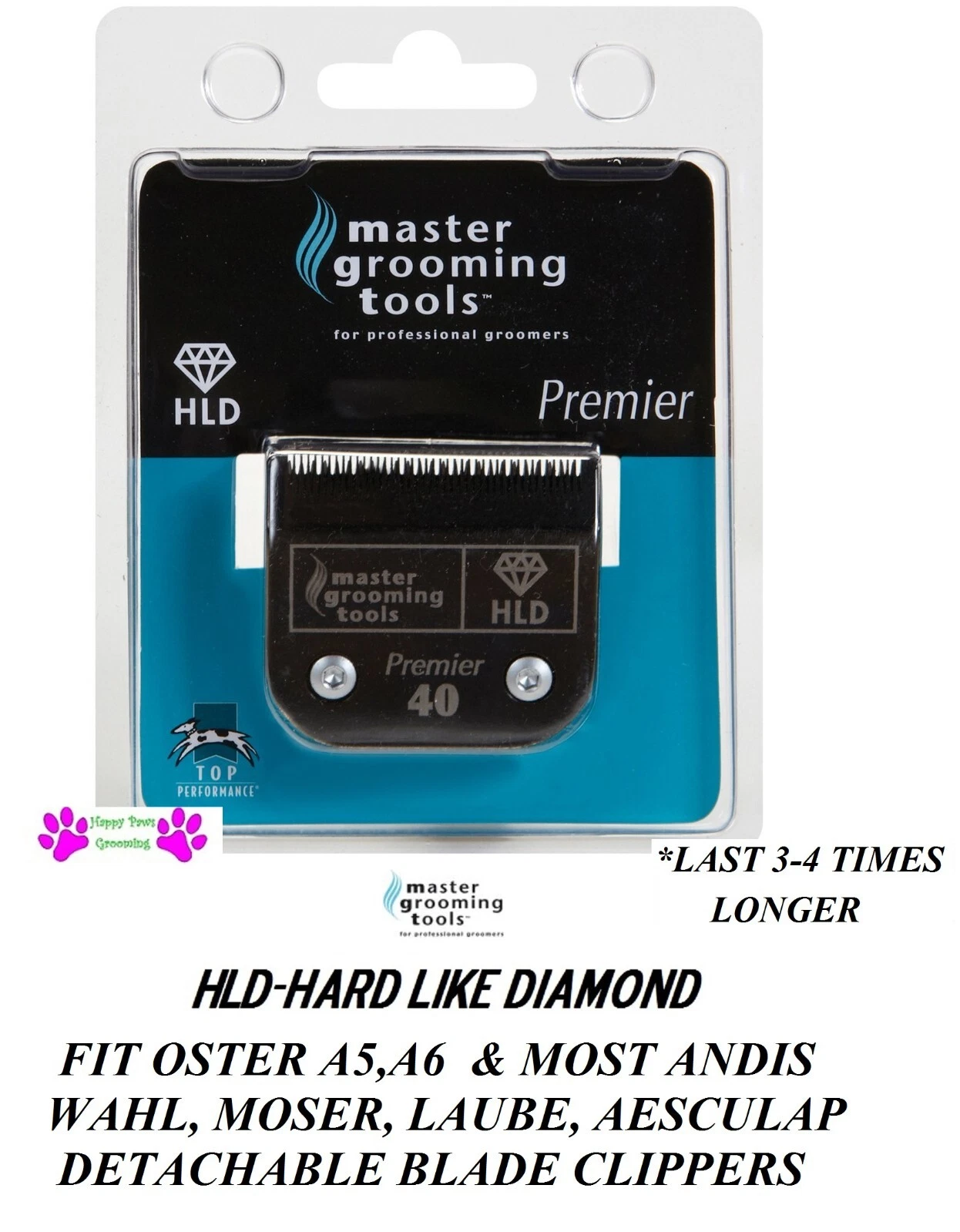 HLD (HARD LIKE DIAMOND) 40 Blade*Fit Andis AGC,Oster A5,Wahl KM Clippers Pet Dog