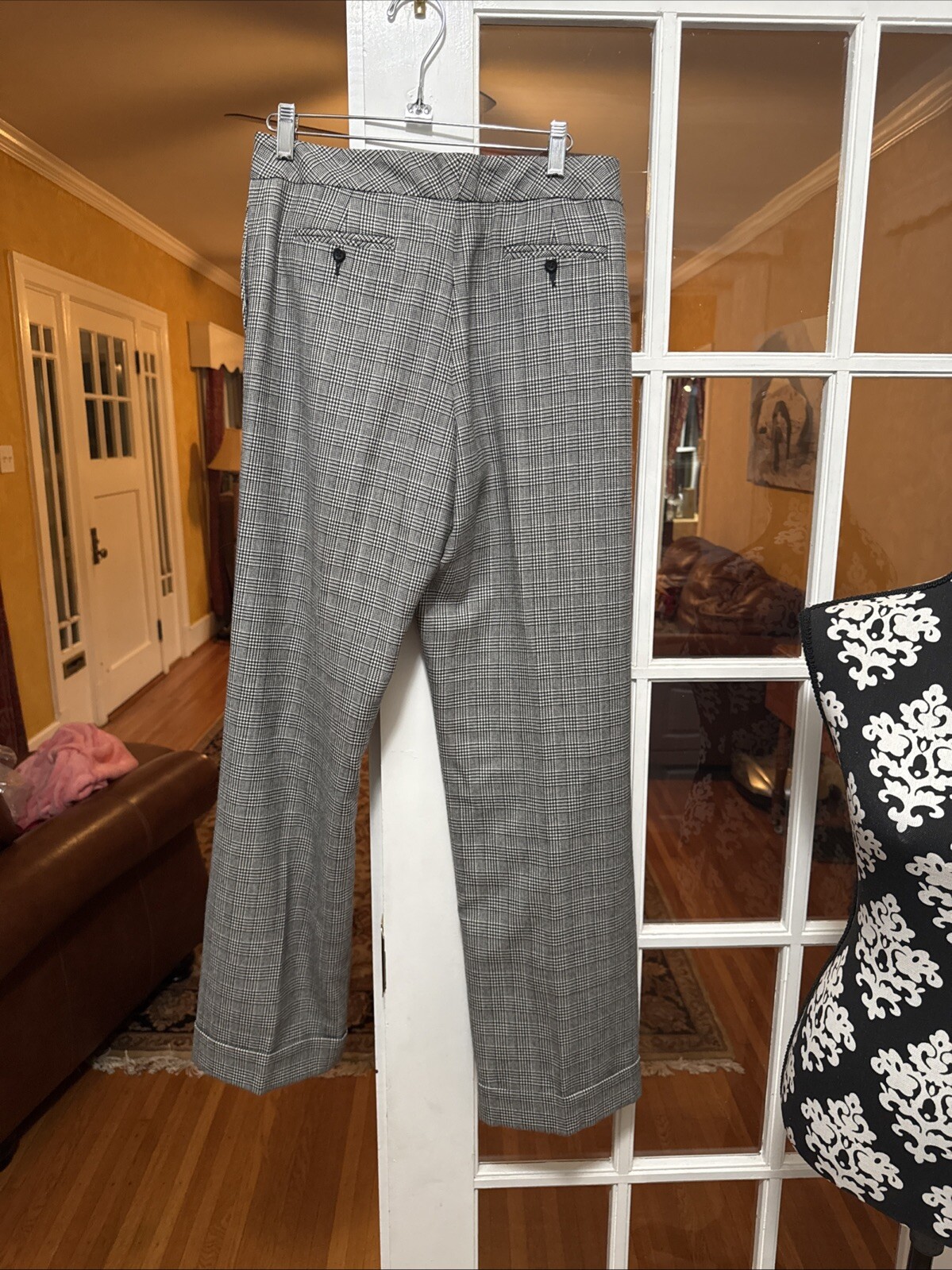 Pendleton wool houndstooth black white trouser cu… - image 5