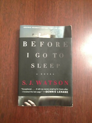 RARE ADVANCE READER'S EDITION S.J Watson BEFORE I GO TO SLEEP Paperback ARC