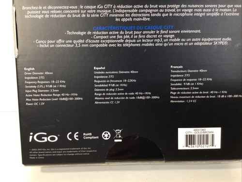 I Go CITY Active Noise-Canceling Headphones ~Brown/Gold ~ NEW ~FREE SHIPPING - Picture 5 of 15