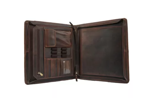 Buffalo Leather Portfolio A4 Folder Business Organizer Executive Padfolio File
