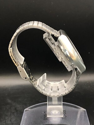 SEIKO WATCH SILVER WAVE QUARTZ 8229-6040 WHITE STAINLESS STEEL DAY
