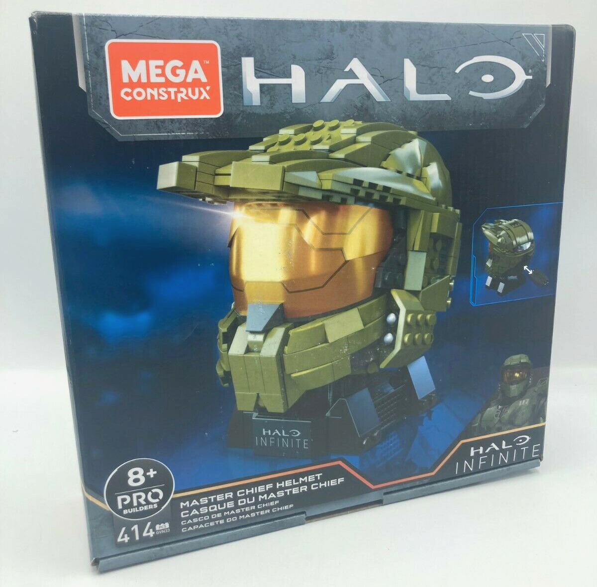 New MEGA Construx Halo Infinite Master Chief Helmet Pro Construction Set 414