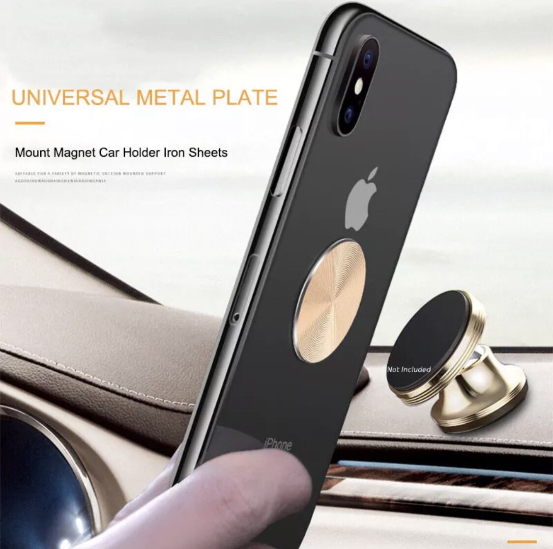 2-Pack Metal Plate Universal Sticker For Phone Magnetic Car Mount Magnet Holder