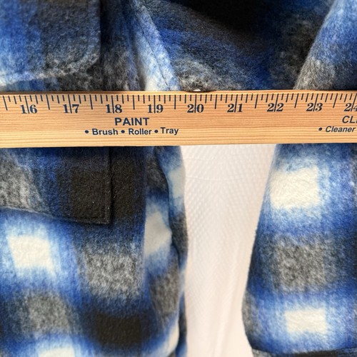 Old Navy Plaid Shacket Colbalt Blue Heavy Heritage Shirt Jacket Mens Size Medium - Picture 7 of 7