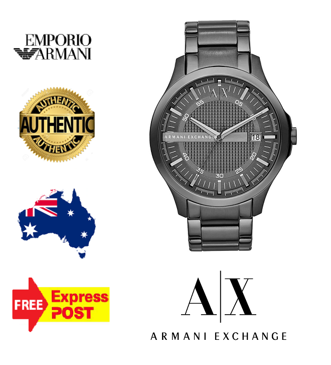 EMPORIO ARMANI EXCHANGE HAMPTON AX2135 GUNMETAL GREY MENS QUARTZ WATCH ...