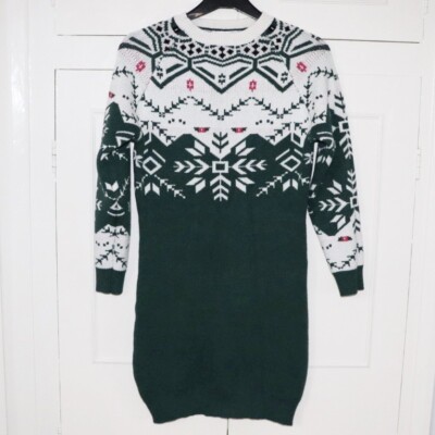 Aibrou Christmas Jumper Dress Size Large Xmas Women's Pre Loved Knee Length  | eBay UK