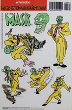 1996 THE MASK Sticker Sheet High Quality Spanish Vintage Promo Item Jim Carrey