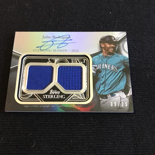 JULIO RODRIGUEZ 2024 TOPPS STERLING GAME-USED DUAL PATCH AUTO /25