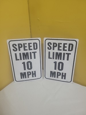 Speed Limit 10 MPH Metal Street Sign X2 Aluminum Sign