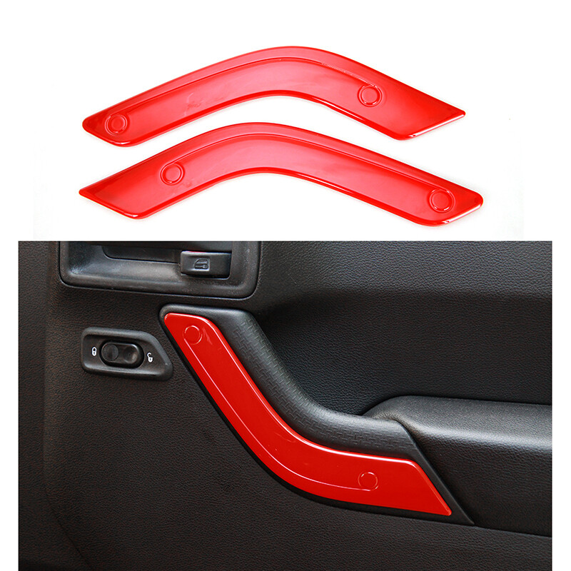 Red Interior Door Handle Cover Trim Accessories for Jeep Wrangler JK 2011-2017