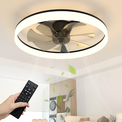 60Cm Deckenventilatoren mit Beleuchtung und Fernbedienung, 6 Geschwindigkeiten moderner Smart LED Deckenventilator 