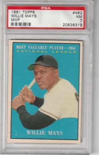 1961 Topps Willie Mays #482, MVP, PSA NM 7