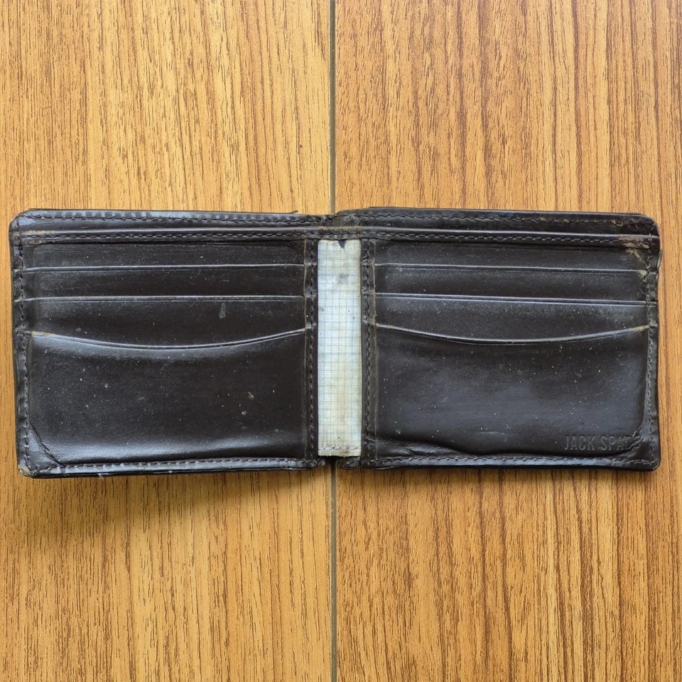 Vintage Jack Spade Brown Shiny Leather Slim BiFold Men's Wallet - Image 4 of 4