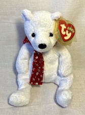 Rare Vintage Ty Beanie Babies 2000 HOLIDAY TEDDY the White Christmas bear VGC 
