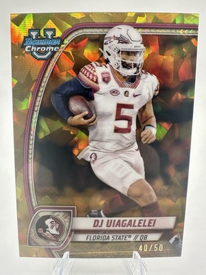 2024 Bowman University Chrome Sapphire Edition D.J. Uiagalelei #48 Gold /50 (RC)
