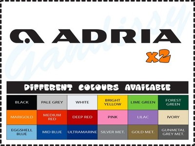 2no ADRIA Logo Aufkleber / Wohnmobil Decals - 325mm - verschiedene Farben verfügbar
