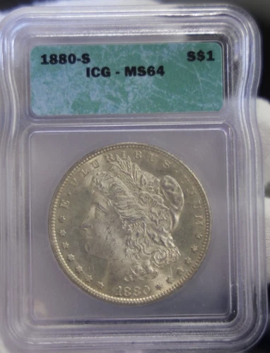 1880 S US Morgan Silver Dollar $1 ICG MS64