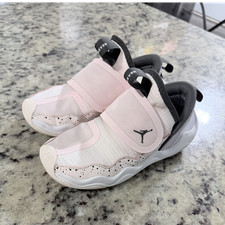 Jordan 23/7 Pink Gray Synthetic Hook Loop Athletic Sneakers Unisex Kids 1Y