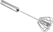 12" Stainless Steel Hand Push Rotary Whisk Blender Milk Frother Mixer