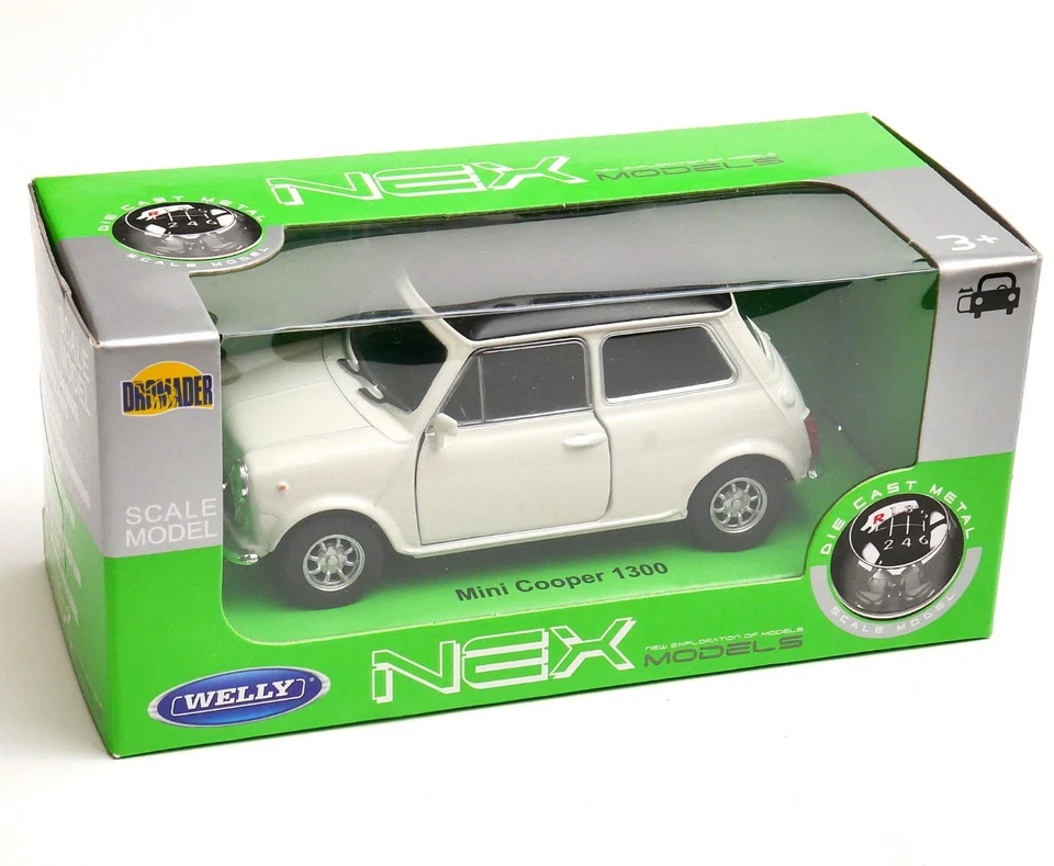 Mini Cooper 1300 British Family Car Model Diecast Toy White1:34-1:39 Scale Welly - Image 3 of 4