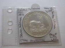 1964 5 Shillings CROWN South Africa 28 Grams Silver 50% Coin Pretoria Mint #64.1