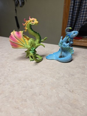 2 Safari Dragons 1 4in. Ocean Dragon & 1 6in Flower Dragon