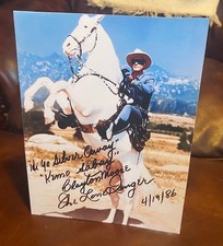 Lone Ranger Clayton Moore On Silver Tabletop Display Standee 10.25"Tall X 8"Wide