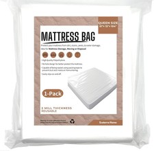 Queen Mattress Bags for Moving and Disposal 61'' 1-Pack , White