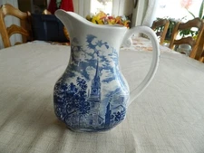 Staffordshire Liberty Blue Ironstone (1) 1 Quart Pitcher 8" Tall             LBT