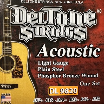 Deltone DL9820 Light Phosphor Bronze Acoustic Guitar Strings 12-52